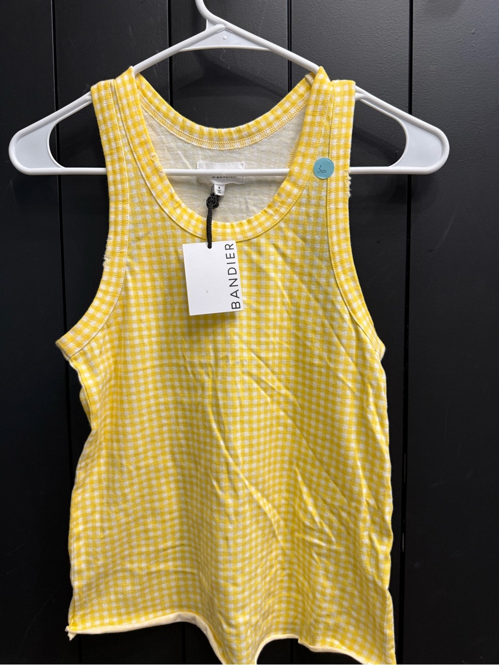 BANDIER Yellow Gingham Tank Top